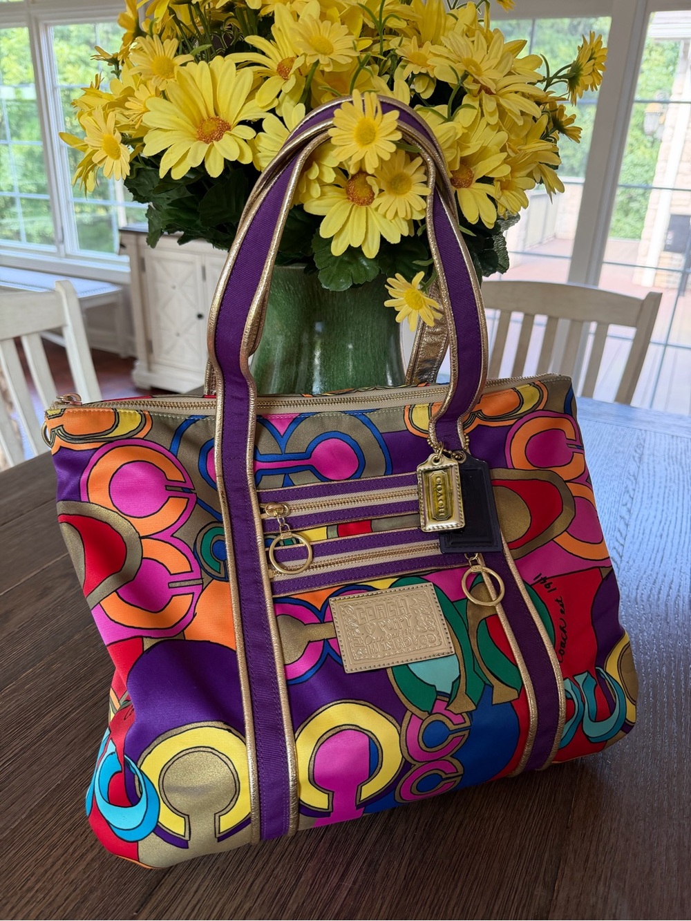 RARE Vintage Coach Poppy Pop C Glam Tote Bag 14365 Excellent Condition Y2K - Picture 3 of 16